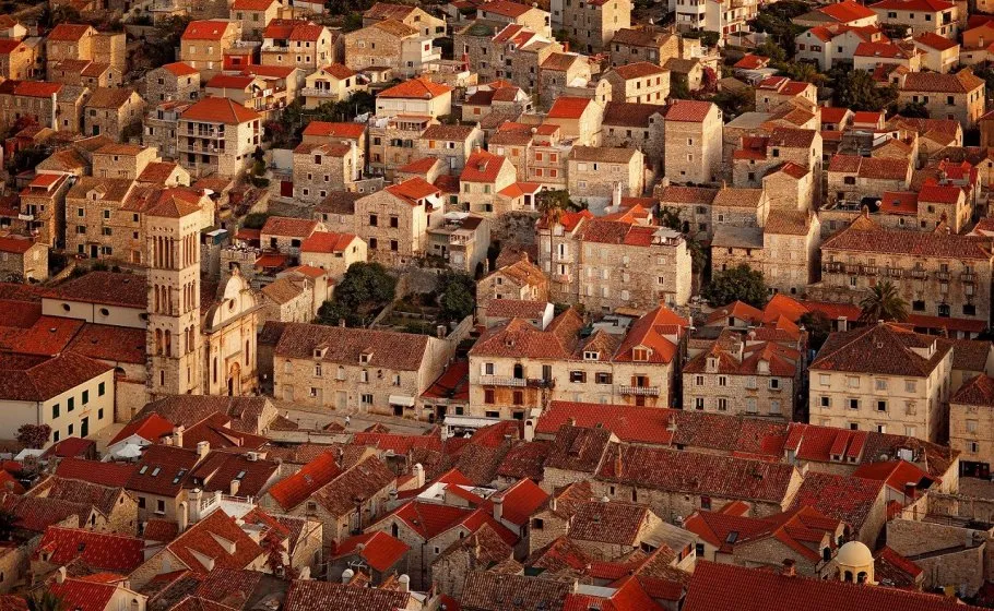 Aerial view of Hvar Town