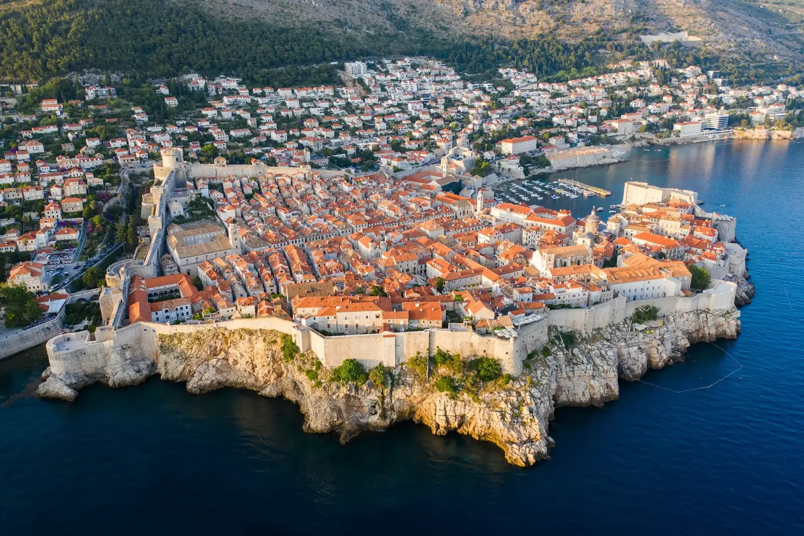 Dubrovnik Old Town red rooftops and medieval city walls
