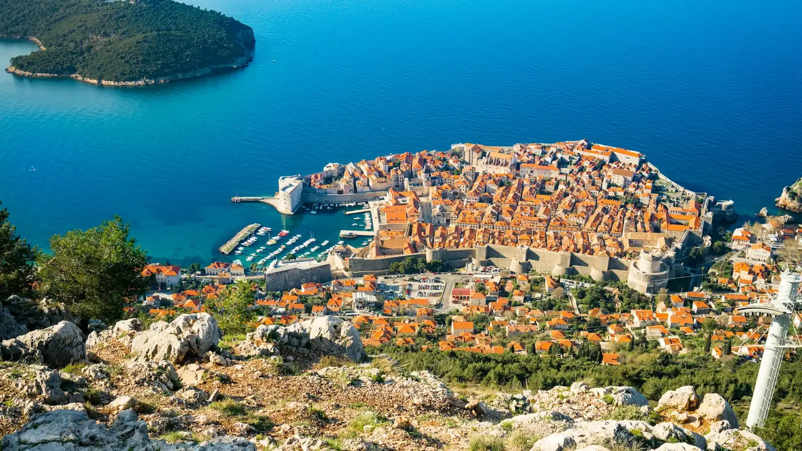 Dramatic Adriatic coastline on Hvar's south coast
