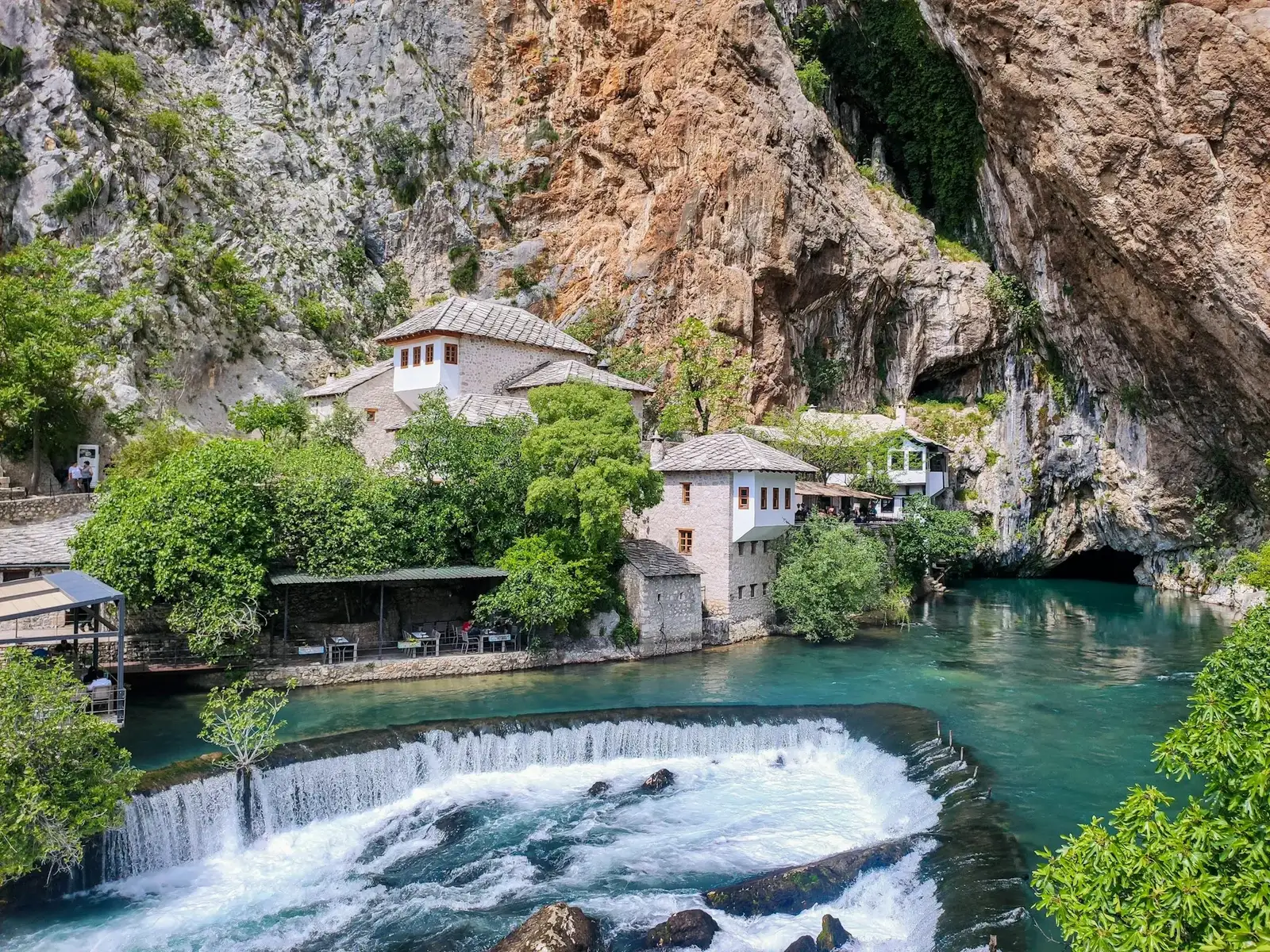 Iconic Stari Most bridge over turquoise Neretva River