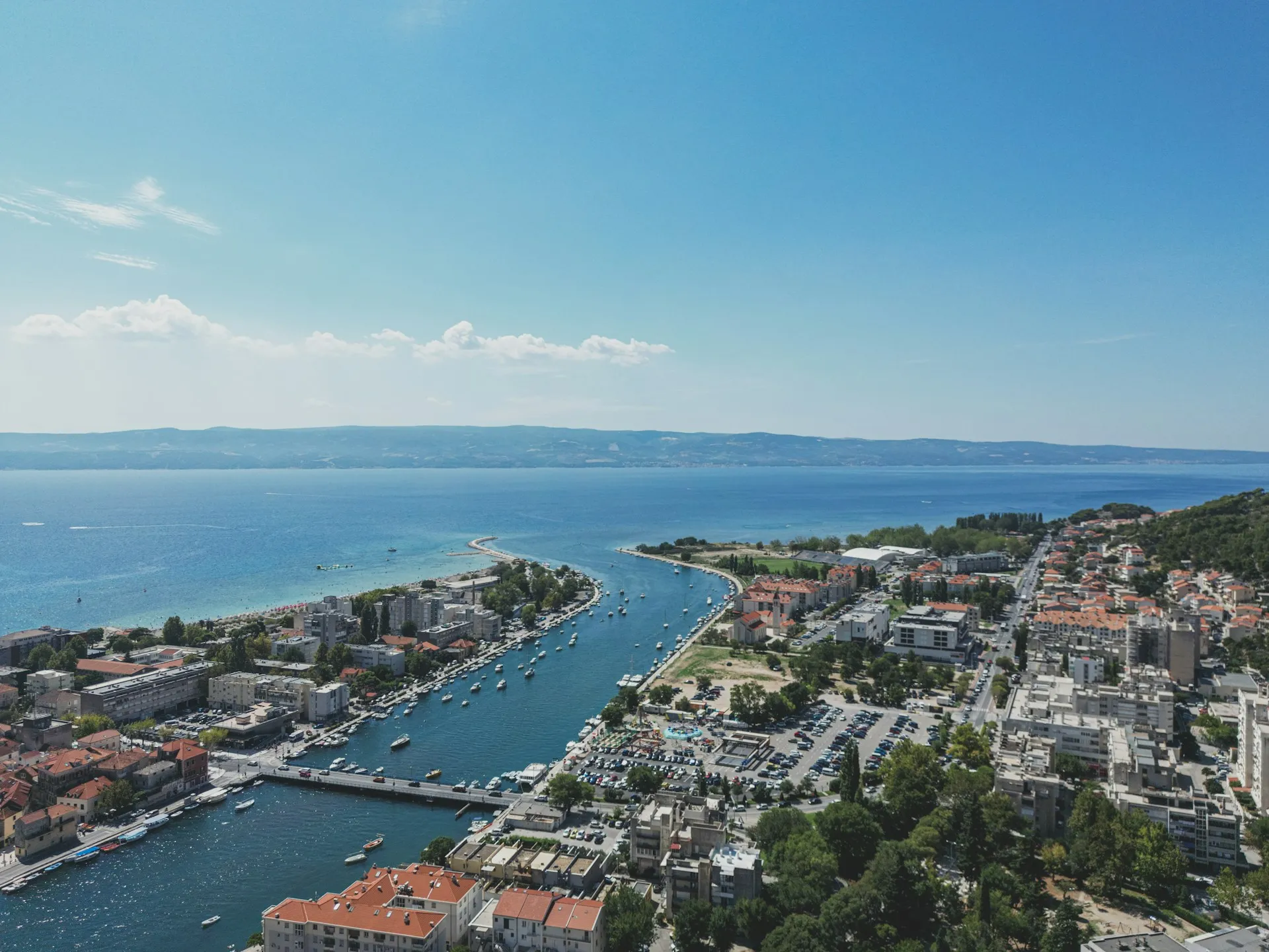 Rocky coastline near Omiš with crystal clear water