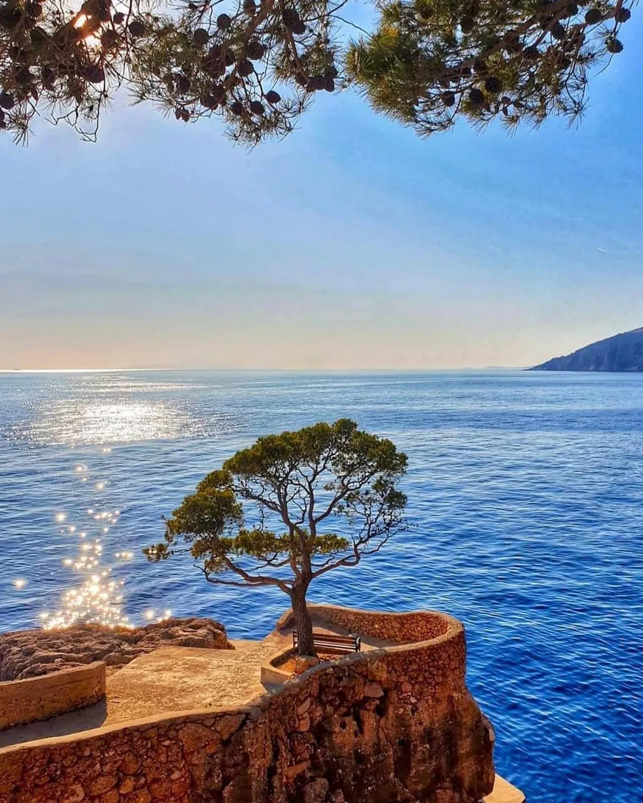 Aerial view of Humac stone village on Hvar Island
