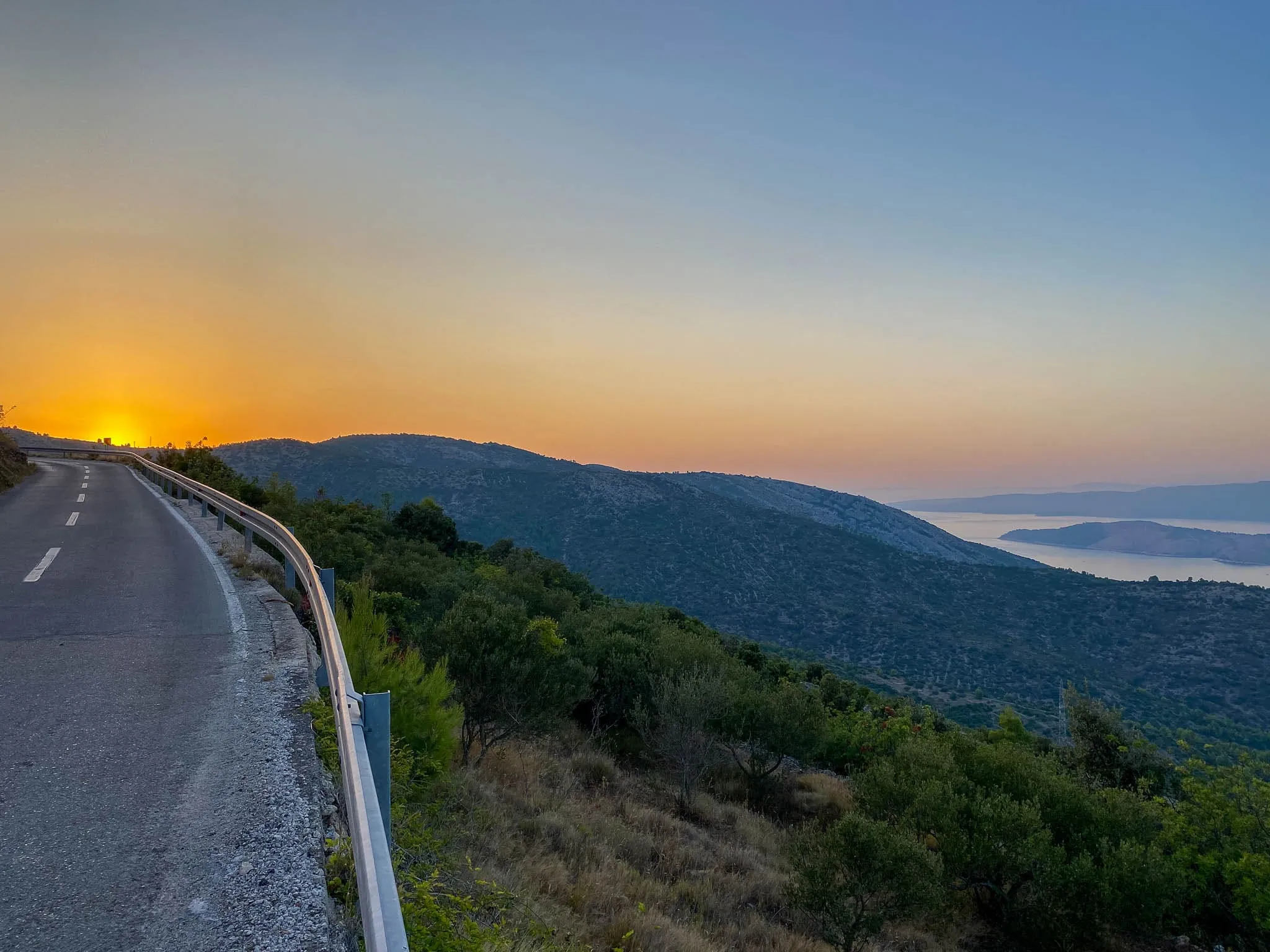 Panoramic view of Hvar's coastline and Adriatic Sea